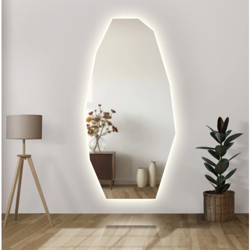 Dekoracyjne lustro o ostrym organicznym kształcie z podświetleniem - PIRYT LED